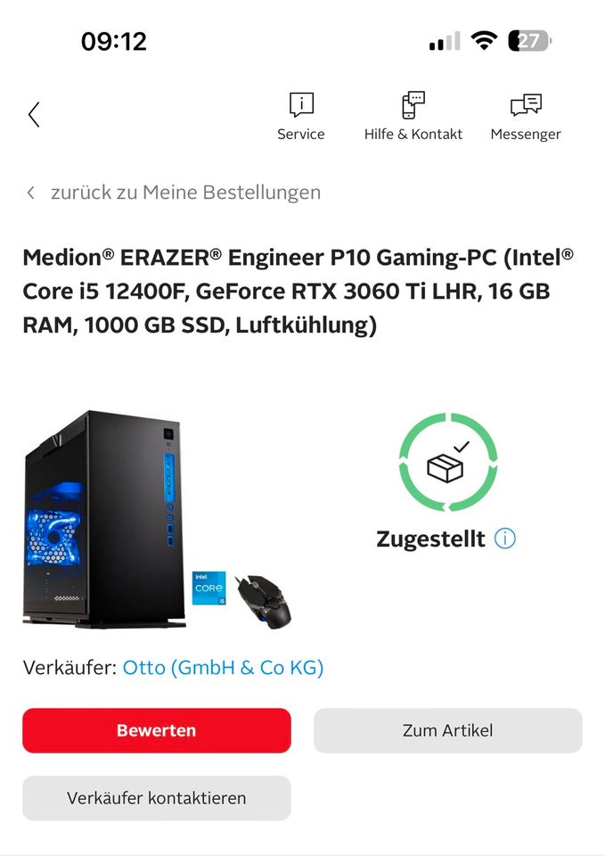 Gaming PC (Medion Erazer) + Zubehör in Nordhausen