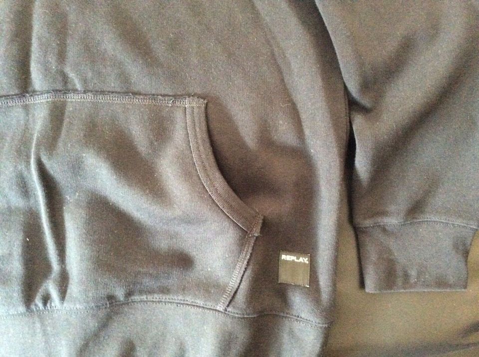 Replay Pullover Sweatshirt Kapuzenshirt Pulli Schwarz Neu Gr. M-L in Enger