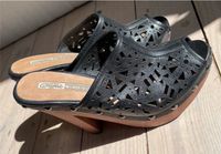 Buffalo High Heel Holz Mules neu 38 Leder schwarz Nordrhein-Westfalen - Krefeld Vorschau