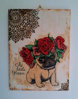 Shabby Wandbilder/Fliesenbilder Mops 15x20 cm Hessen - Trebur Vorschau