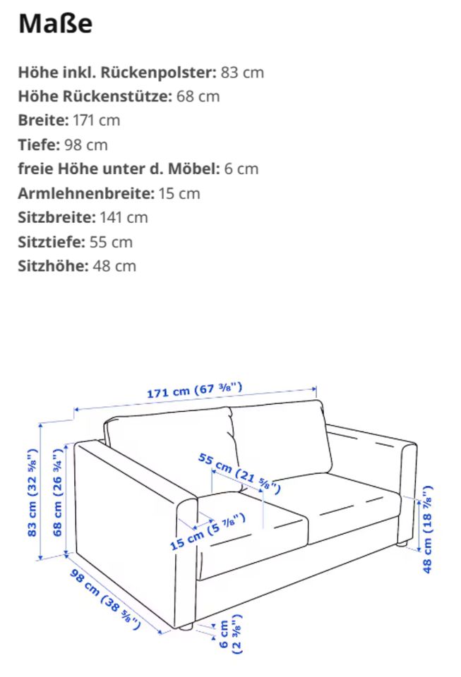 ikea Sofa -  2 Sitzer - Sofa Vimle in Bremen