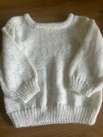 Strick Pullover, selbstgestrickt weiß blau türkis Altona - Hamburg Othmarschen Vorschau