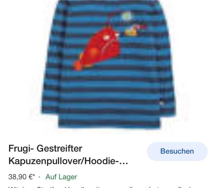 Neu Longsleeve/Kapuzenpulli/Hoodie,Frugi, Junge 110/116, NP 38,90 in Mosbach