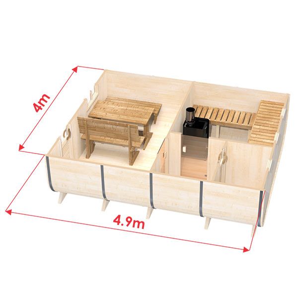 ovale Fass-Sauna XL mit Holzofen - 20 % Rabatt in Minden