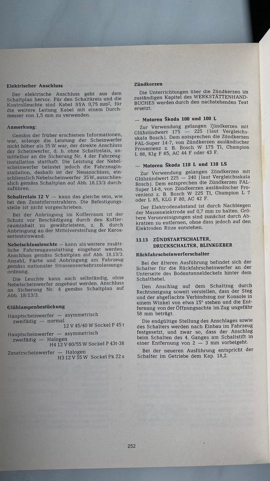 Reparaturhandbuch Skoda 100, 100 L, 110 L, 110 LS, Werkstattbuch in Mildenau