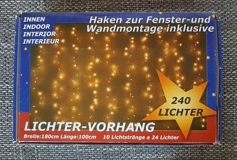 Lichtervorhang 180x100 Lichterkette Deko 240 Lichter OVP in Bützow