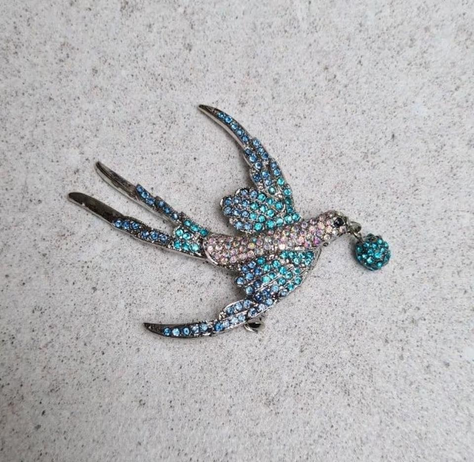 Schwalbe Vogel Papagei Strass Brosche Anstecknadel Swarovski in Karlsruhe