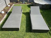 ☀️ Loraville Polyrattan Gartenliege Sonnenliege grau braun +Hülle Bayern - Memmingen Vorschau