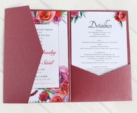 Hochzeitseinladung Einladungskarte burgunder Pocketfold Hochzeit Bayern - Fürth Vorschau