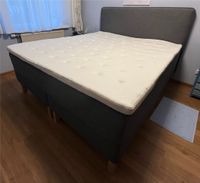 Boxspringbett 180x200 cm dunkelgrau mit Topper Köln - Blumenberg Vorschau