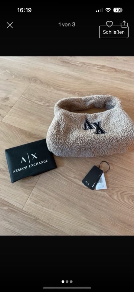 Armani Exchange Tasche Fake Fur beige in Plauen