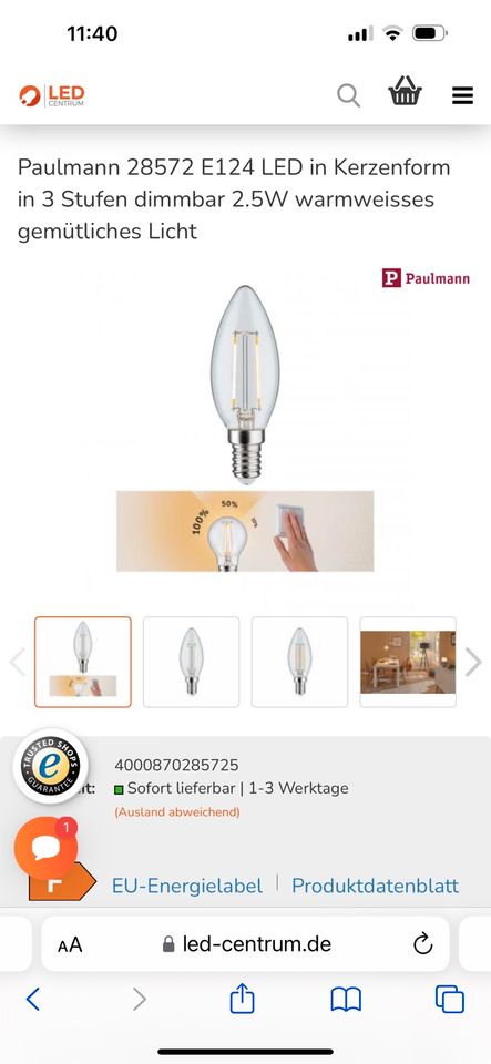 1x Wandlampe Blume IKEA auf Wunsch inkl. LED Leuchtmittel in Brechen
