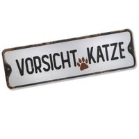 Schild Metall "Vorsicht Katze" Dekoschild Türschild Sachsen-Anhalt - Halle Vorschau