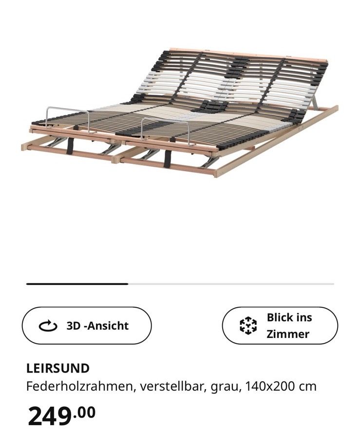 Bettgestell HEMNES & Lattenrost LEIRSUND 140x200cm in Neumünster