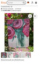 Rosé Rosenstrauß Rosen Bild Wandbild Blumen Deko Gemälde Original Baden-Württemberg - Weilheim an der Teck Vorschau