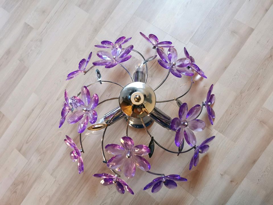Zimmerlampe Mömaxx - Violette Blumen inklusive 3 E16 LEDS in Landshut