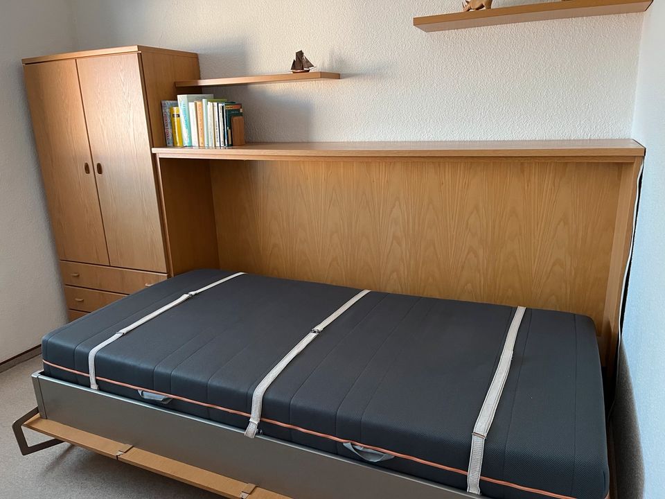 Schrankbett Klappbett Bett mit Kleiderschrank, klappbar, 100x200 in Fehmarn