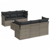 7-tlg. Garten-Sofagarnitur Gartenlounge Kissen Grau Poly Rattan Bayern - Bad Kissingen Vorschau