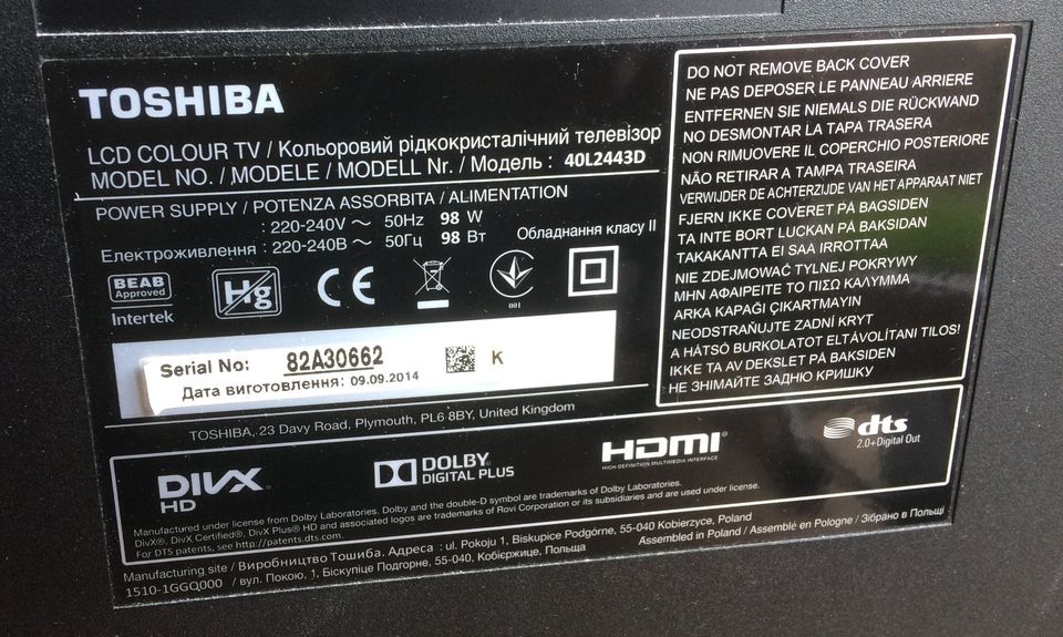 Toshiba TV L244* 40“ mit FB und Wandhalterung - letzter Preis in Hemmingen