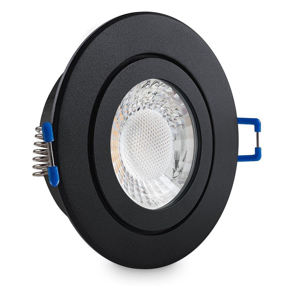 LED Einbauleuchte Feuchtraum flach Spot rund schwarz IP44 230V in Hagen