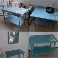 Beistelltisch - Upcycling ❤️ - grau & türkis Nordrhein-Westfalen - Krefeld Vorschau