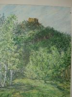 Aquarellbild handgemalt "Burgruine Frauenstein" Sachsen - Schmiedeberg Vorschau