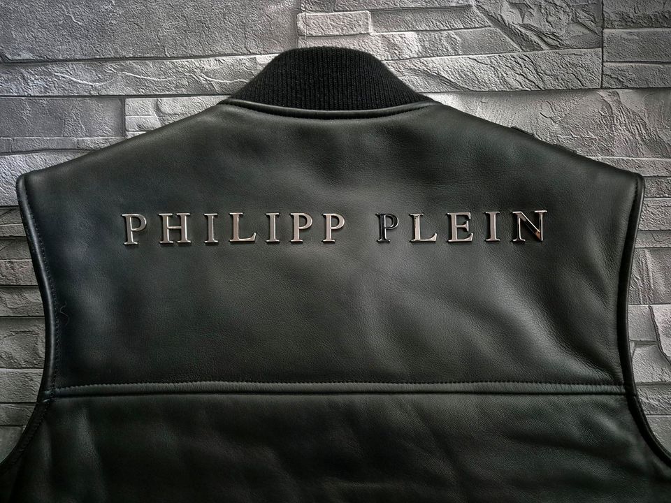 PHILIPP PLEIN LEATHER VEST ELK / L / NEU / in Ober-Mörlen