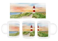 Tasse Aquarell Sylt Leuchtturm List Urlaub Meer Sonnenuntergang Niedersachsen - Delmenhorst Vorschau