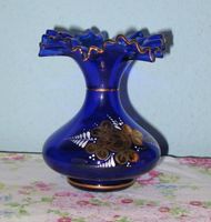 elegante blaue Vase mit goldener Verzierung Thüringen - Neuhaus Vorschau