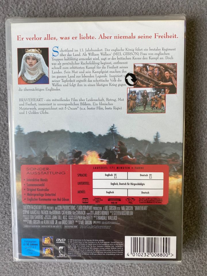 Braveheart  Mel Gibson  DVD in Folie  OVP in Schwerin