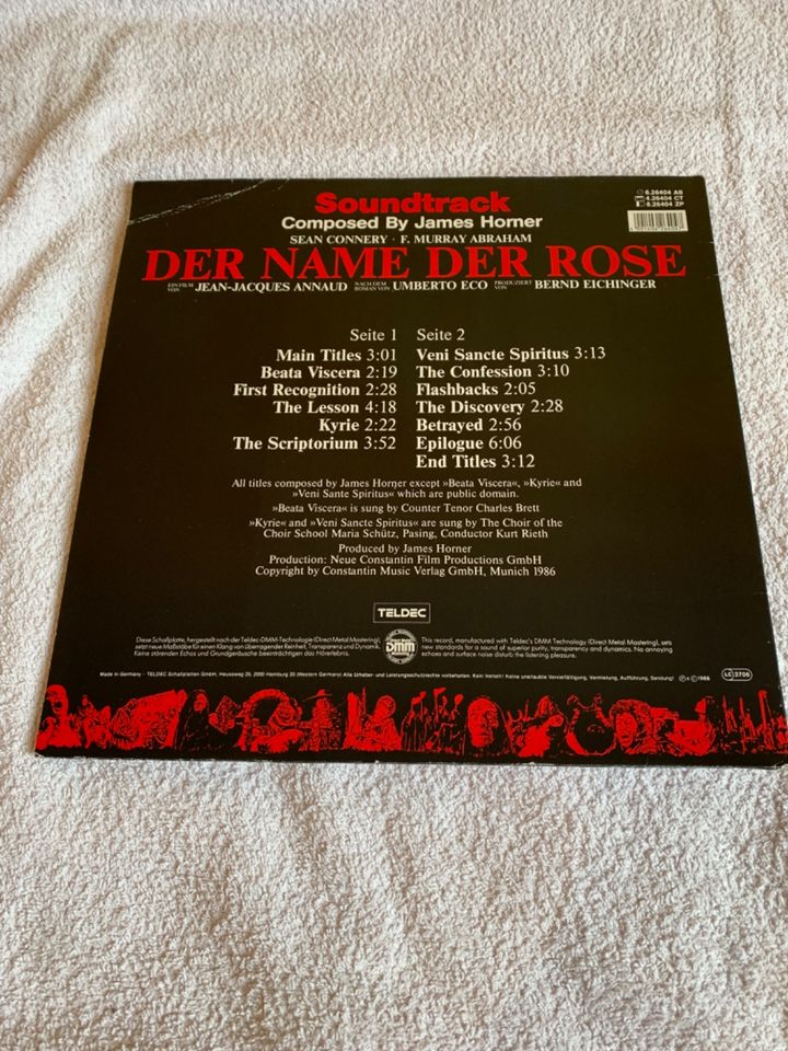 James Horner Der Name Der Rose (Soundtrack) NEAR MINT Vinyl LP 19 in Frankfurt am Main