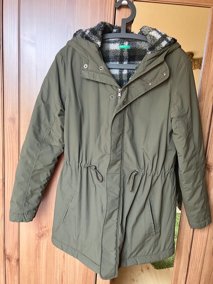 Benetton Wintermantel, khaki 170 (xs) in Hamminkeln