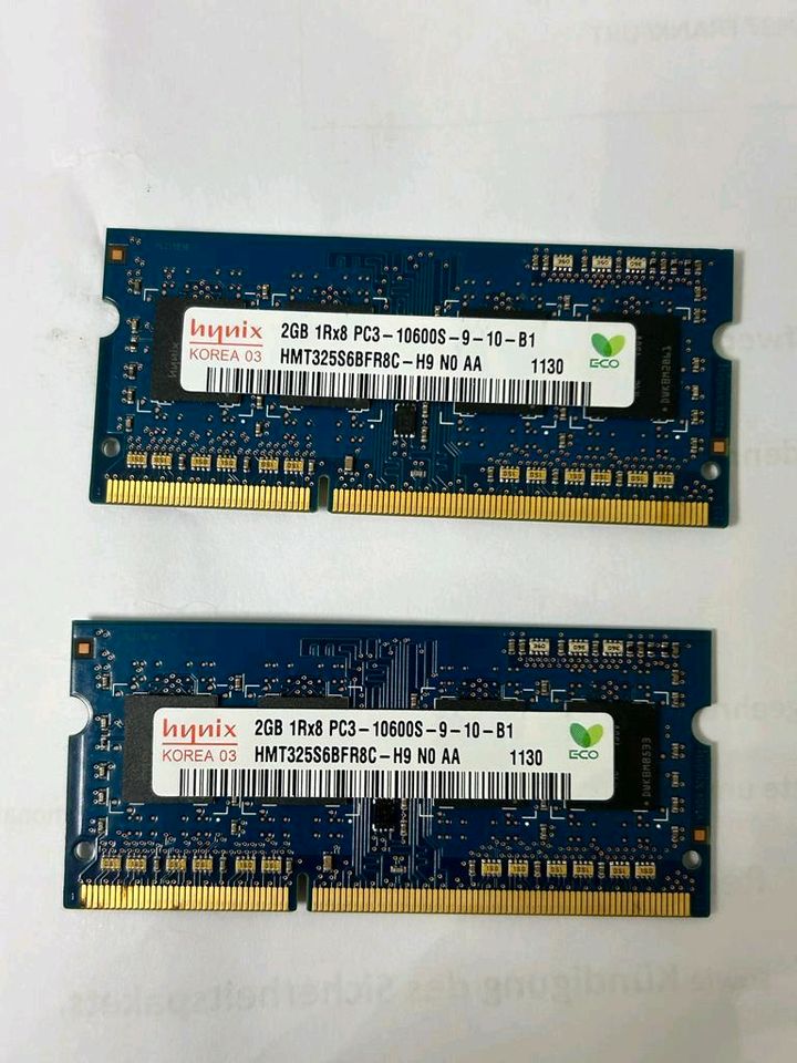 2x  Hynix HMT325S6BFR8C-H9 (2GB, PC3-10600 (DDR3-1333), SDRAM in Frankfurt am Main