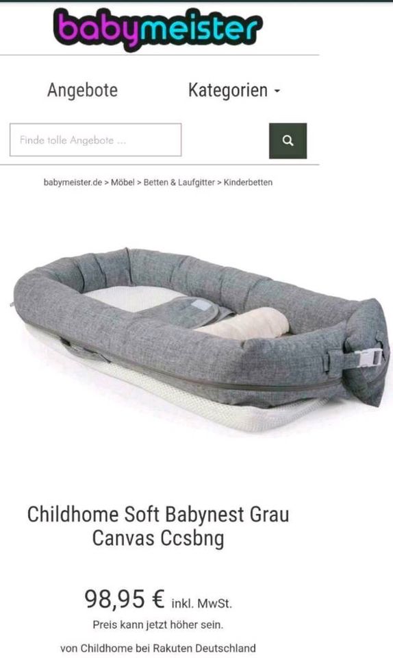 Childwood Babynest tragbar breathable luftdurchlässig in Duisburg