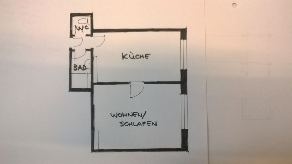 Einraumwohnung mit grosser Wohnküche Poley bei Bernburg in Bernburg (Saale)