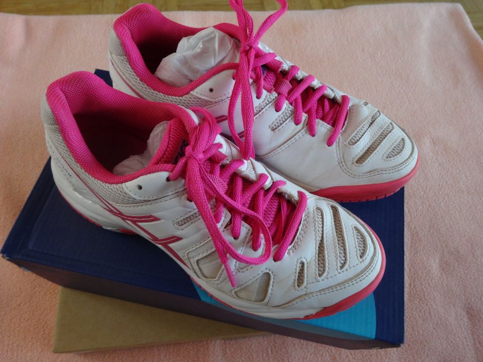 Tennisschuhe Mädchen Gr. 36 Asics Gel-Game 5 GS weiß-pink in Buchholz in der Nordheide