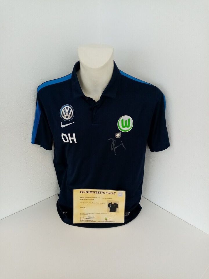 VFL Wolfsburg Shirt Hecking signiert Autogramme Fußball Nike M in Lünen