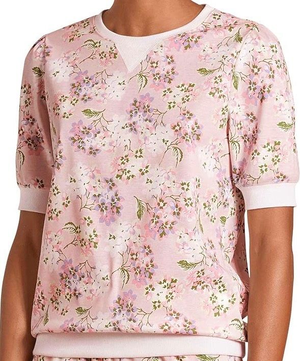 Calida Shirt Kurzarm 100% Baumwolle L 48/50 Rosa Geblümt in Düsseldorf