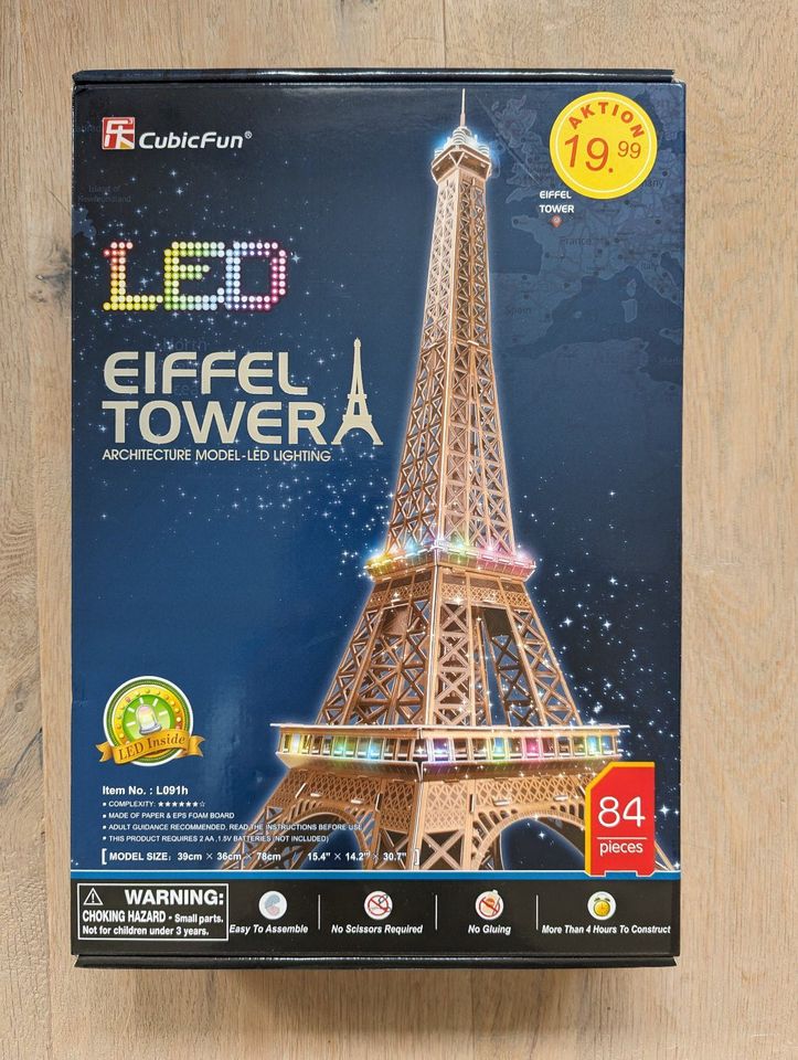 Eiffelturm Eiffel Tower 3 D Puzzle mit LED Cubic Fun in Essen