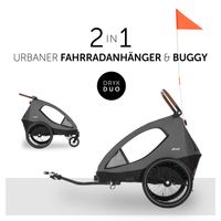 Hauck Dryk Duo - 2in1 Fahrradanhänger & Buggy - Melange Grey - Bietet Platz für 2 Kinder (bis 44 kg) - Bike Trailer & City Buggy - NEU Hessen - Fulda Vorschau