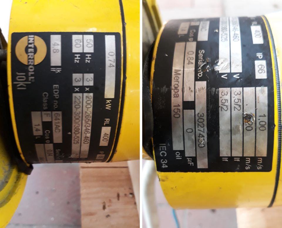 Trommelmotor Interroll RL 400 Föderbandmotor 0,74 kW, Rollenmotor in Braunschweig