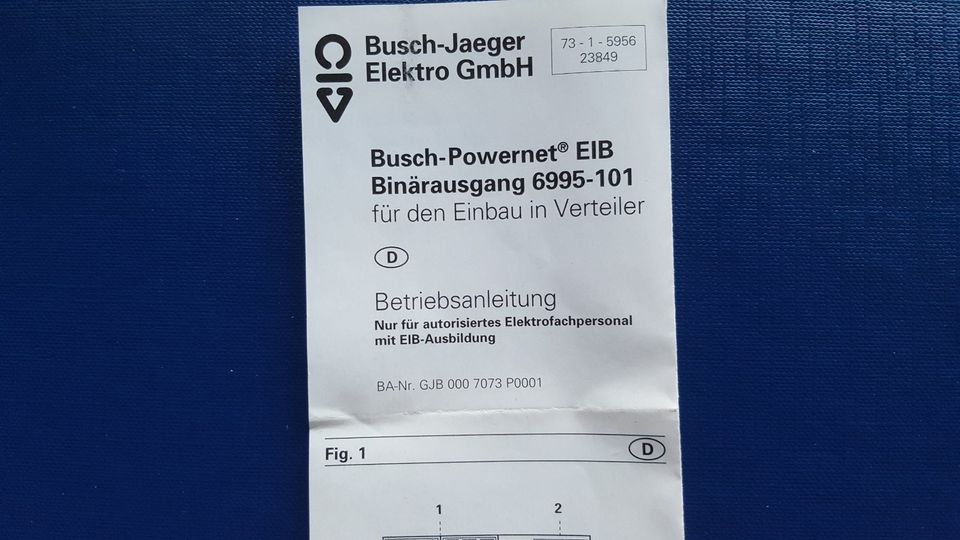 1 Stück Busch-Jäger 6995-101 Binärausgang,  EIB Busch-Powernet in Bad Salzuflen
