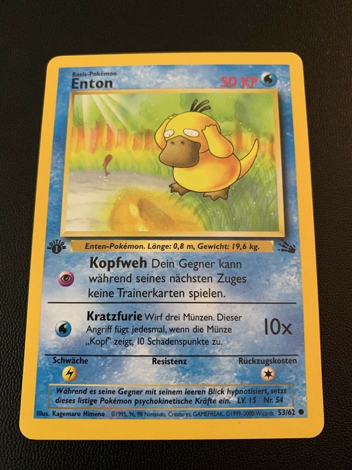 Pokémon-Karte Enton 1. Edition (Fossil Edition) 53/62 in Marburg