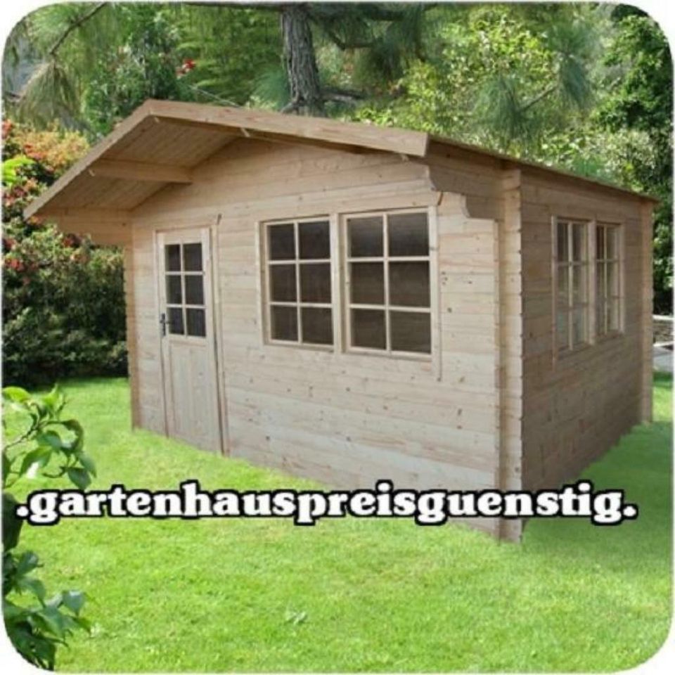 Gartenhaus Blockhaus Gerätehaus Holz 480x300cm, 40 mm, 403942 in Versmold