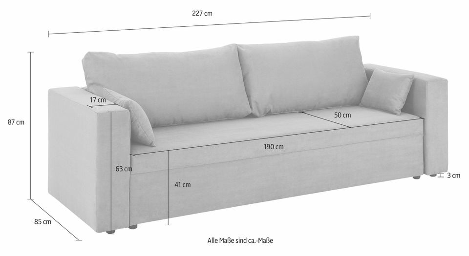 3-Sitzer Sofa in Microfaser "Braun" Neu in Stuttgart