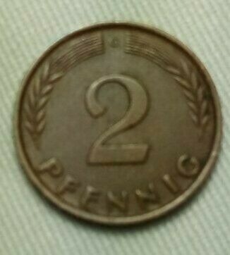 2 Pfennig DM Kupfer in Seggebruch