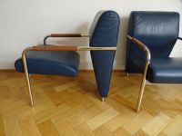 2 Zanotta Sessel Niccola blaues Leder Des. Branzi Memphis Cassina Hannover - Mitte Vorschau