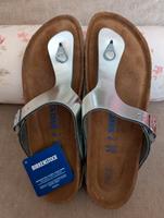 Original Birkenstock Sandale Gizeh 42 silber Soft Fußbett Top Berlin - Steglitz Vorschau