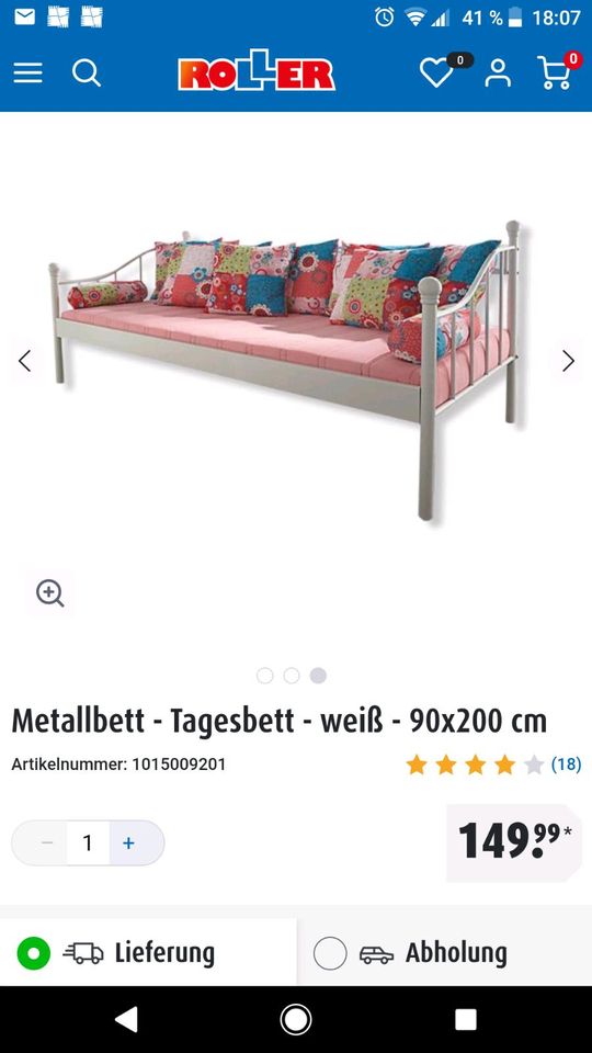 Kinder Jugend day Bett mit Matratze und Lattenrost Metall Tages in Wassertrüdingen