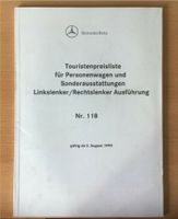 Mercedes Touristen Preisliste sehr selten 08/1999 SL, S, SLK Bayern - Landshut Vorschau